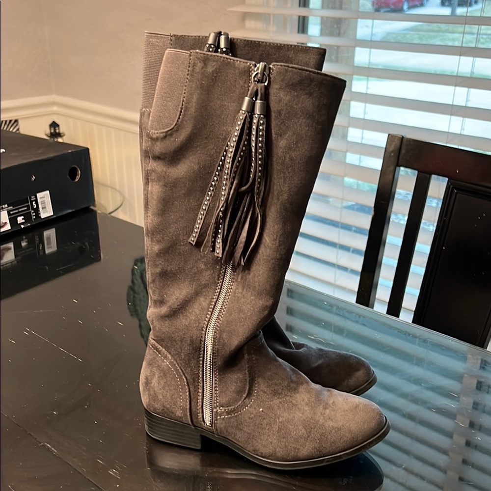 Steve Madden Gray Knee High Slouchy Boots